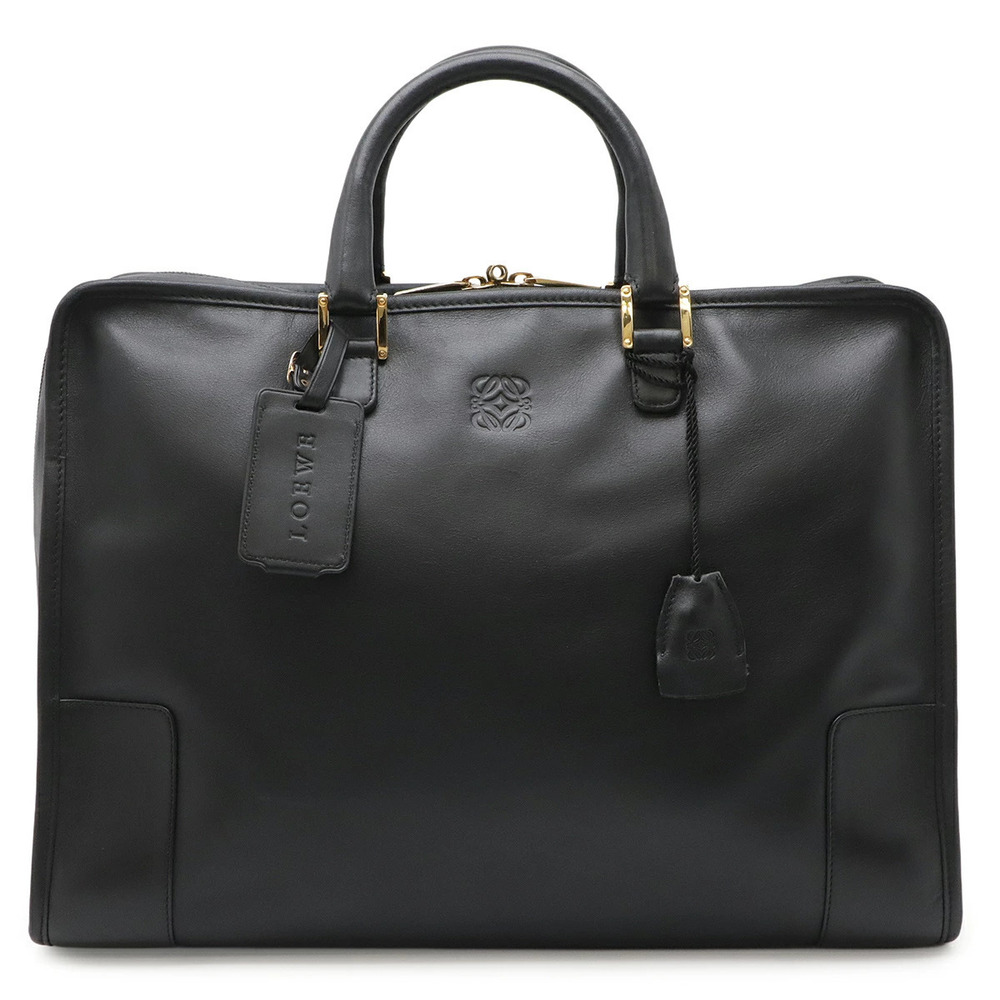 Loewe Amazona Anagram Handbag Boston Bag Travel Leather Black
